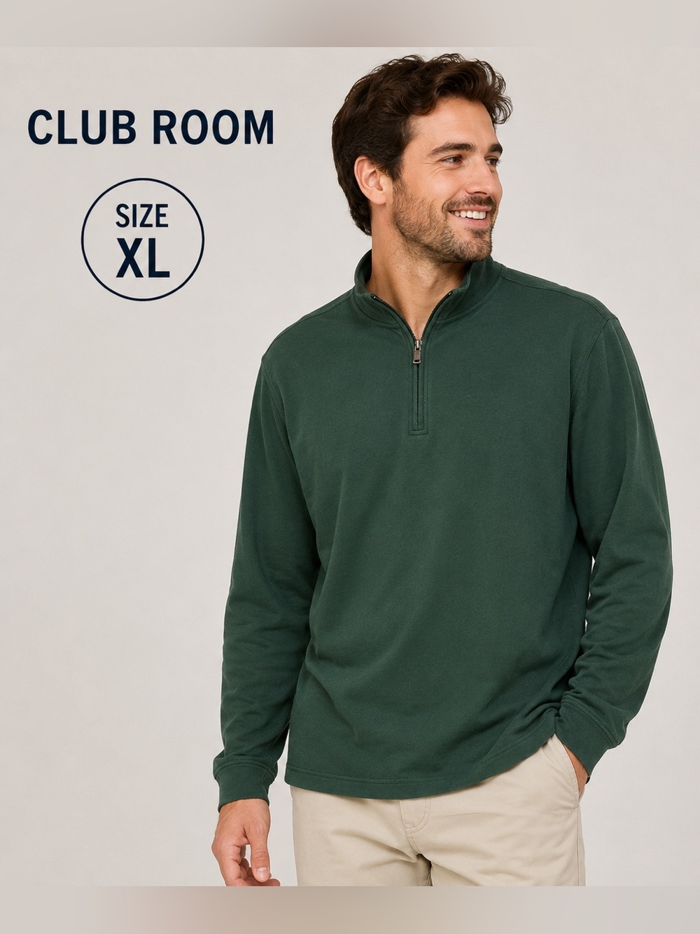 CLUB ROOM men green long sleeve shirt /size XL